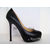 Black Lambskin Leather Ultra High Platform Pump